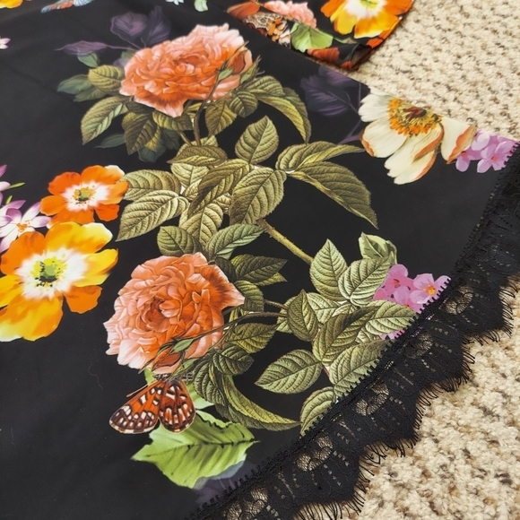 NWT Alexia Admor Vintage Botanical Dark Floral Dress Size Small Bell Sleeves - Picture 2 of 15